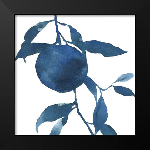 Indigo Oranges II Black Modern Wood Framed Art Print by Caroline, Emma
