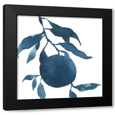 Indigo Oranges III Black Modern Wood Framed Art Print by Caroline, Emma
