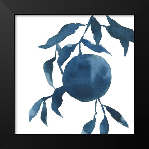 Indigo Oranges IV Black Modern Wood Framed Art Print by Caroline, Emma