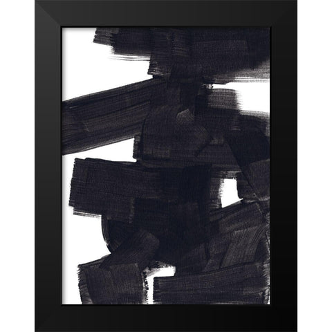 Block Brush II Black Modern Wood Framed Art Print by Vess, June Erica