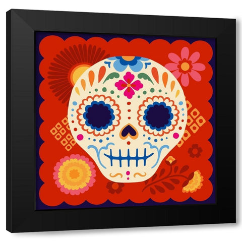 Calaveras II Black Modern Wood Framed Art Print with Double Matting by Barnes, Victoria