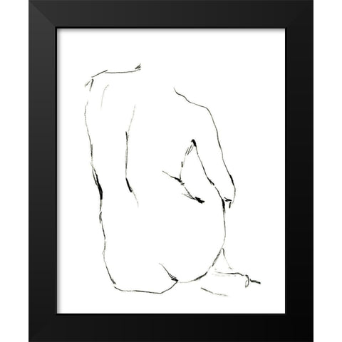 Seated Figure Pose I Black Modern Wood Framed Art Print by Harper, Ethan