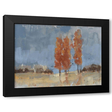 Burnt Sienna Treeline I Black Modern Wood Framed Art Print with Double Matting by Goldberger, Jennifer