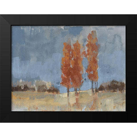 Burnt Sienna Treeline I Black Modern Wood Framed Art Print by Goldberger, Jennifer