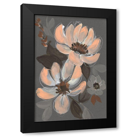 Peach and Sienna Bouquet I Black Modern Wood Framed Art Print with Double Matting by Goldberger, Jennifer