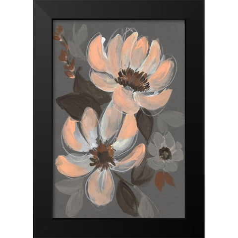 Peach and Sienna Bouquet I Black Modern Wood Framed Art Print by Goldberger, Jennifer