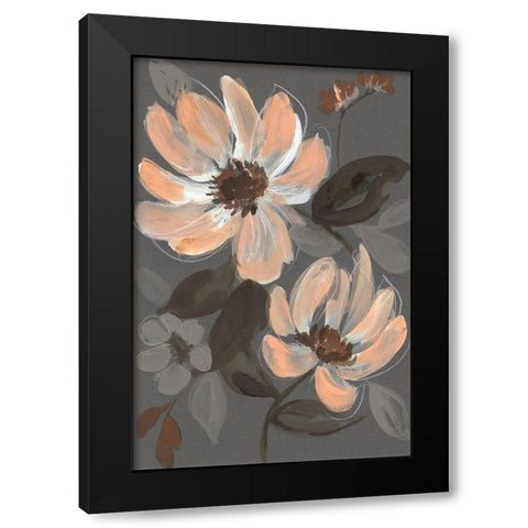 Peach and Sienna Bouquet II Black Modern Wood Framed Art Print with Double Matting by Goldberger, Jennifer