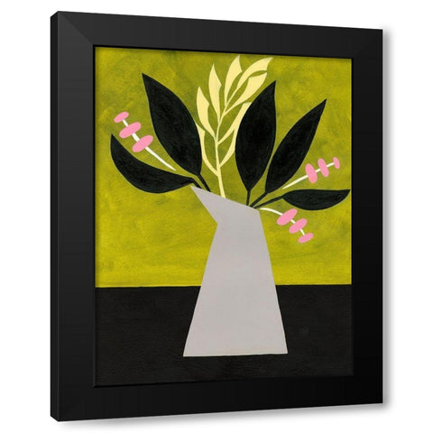 Mod Bouquet I Black Modern Wood Framed Art Print with Double Matting by Moore, Regina