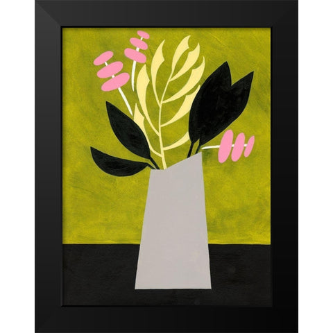 Mod Bouquet II Black Modern Wood Framed Art Print by Moore, Regina