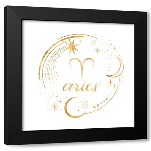 Gilded Astrology I Black Modern Wood Framed Art Print with Double Matting by Popp, Grace