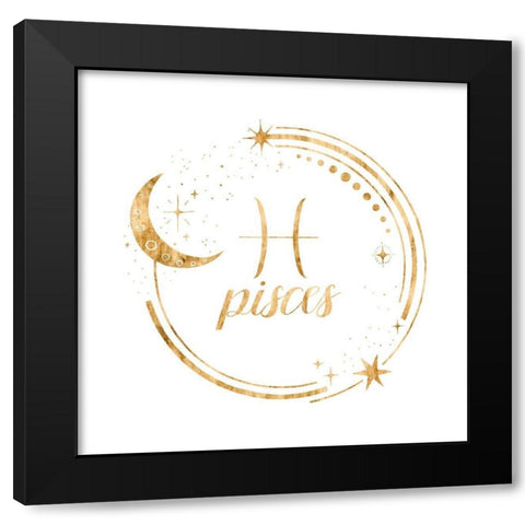 Gilded Astrology XII Black Modern Wood Framed Art Print with Double Matting by Popp, Grace