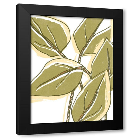 Tropical Offset I Black Modern Wood Framed Art Print by Vess, June Erica