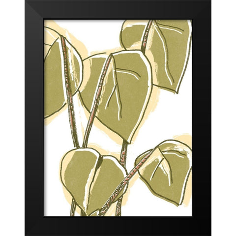Tropical Offset II Black Modern Wood Framed Art Print by Vess, June Erica