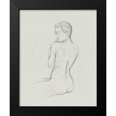 Female Back Sketch I Black Modern Wood Framed Art Print by Green, Jacob