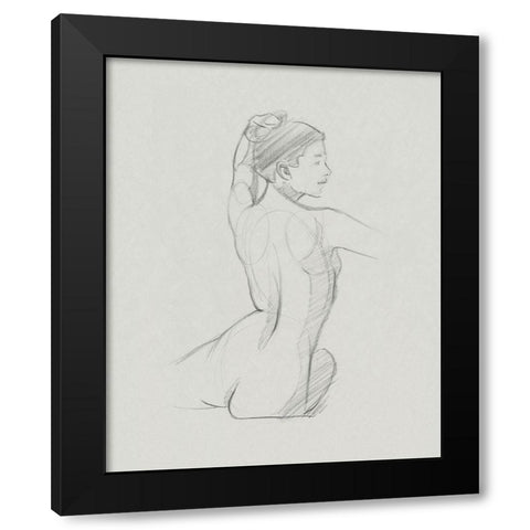 Female Back Sketch II Black Modern Wood Framed Art Print with Double Matting by Green, Jacob