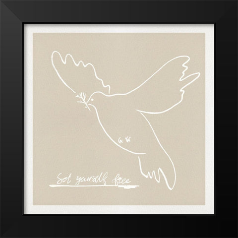 Peace Dove I Black Modern Wood Framed Art Print by Wang, Melissa