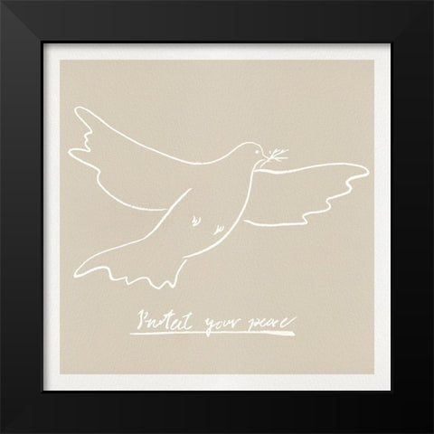 Peace Dove II Black Modern Wood Framed Art Print by Wang, Melissa