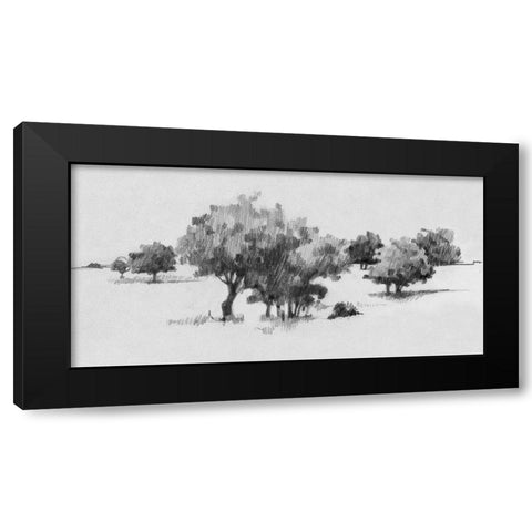 Treeline Sketch II Black Modern Wood Framed Art Print with Double Matting by Caroline, Emma