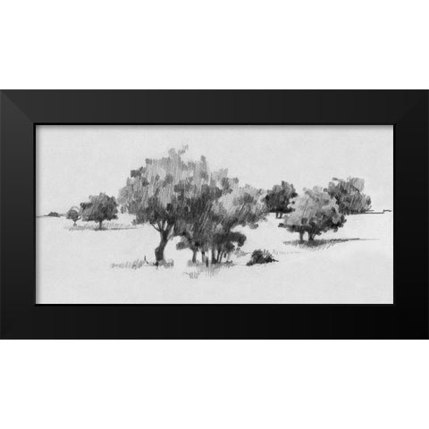 Treeline Sketch II Black Modern Wood Framed Art Print by Caroline, Emma