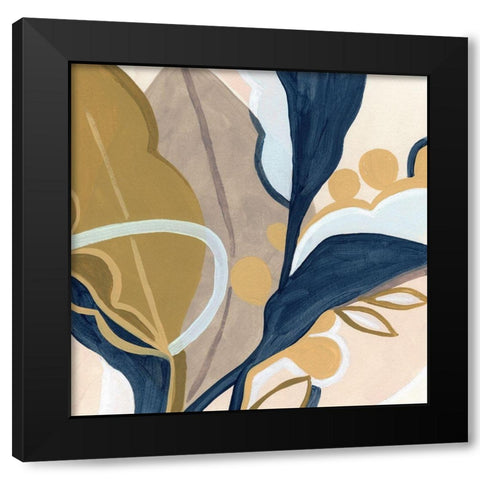 Puzzle Lily I Black Modern Wood Framed Art Print by Vess, June Erica
