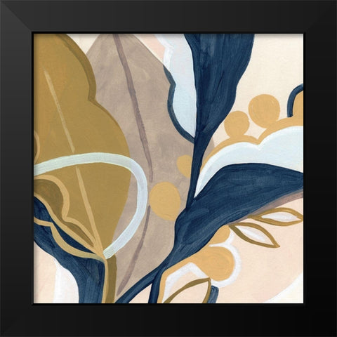 Puzzle Lily I Black Modern Wood Framed Art Print by Vess, June Erica