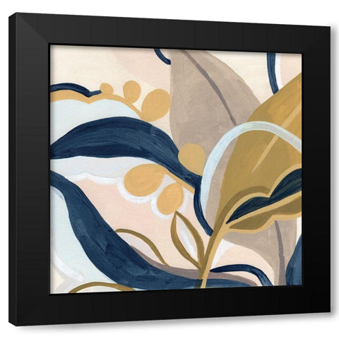 Puzzle Lily II Black Modern Wood Framed Art Print with Double Matting by Vess, June Erica