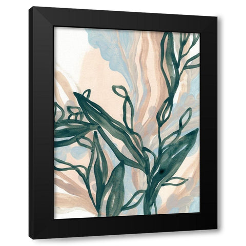 Seaweed Drift II Black Modern Wood Framed Art Print by Vess, June Erica