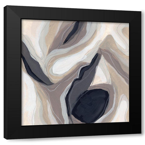 Stone Ripple I Black Modern Wood Framed Art Print with Double Matting by Vess, June Erica