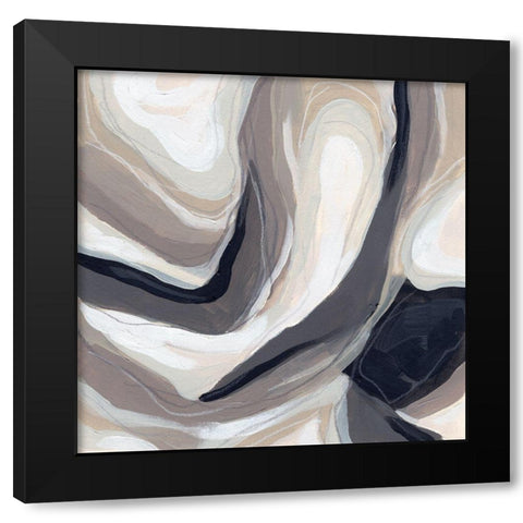 Stone Ripple III Black Modern Wood Framed Art Print by Vess, June Erica