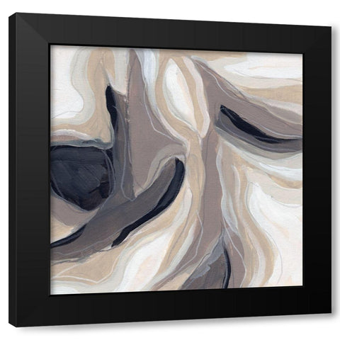 Stone Ripple IV Black Modern Wood Framed Art Print with Double Matting by Vess, June Erica