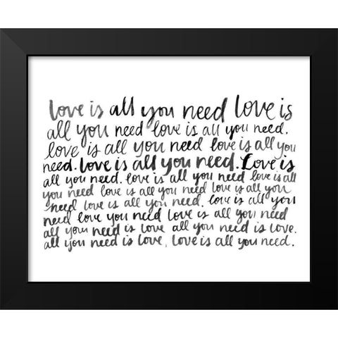 Writing with Love I Black Modern Wood Framed Art Print by Popp, Grace