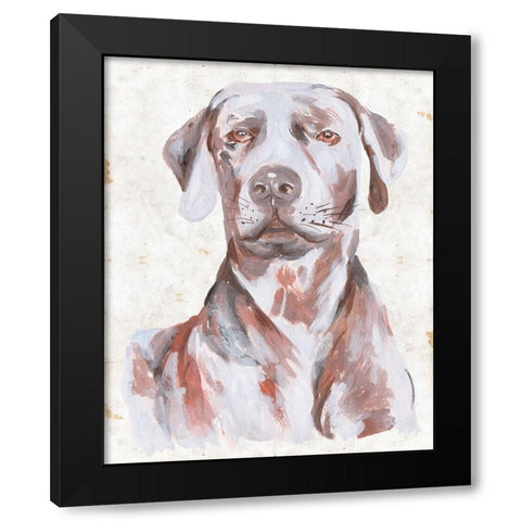 Sitting Dog I Black Modern Wood Framed Art Print with Double Matting by Wang, Melissa