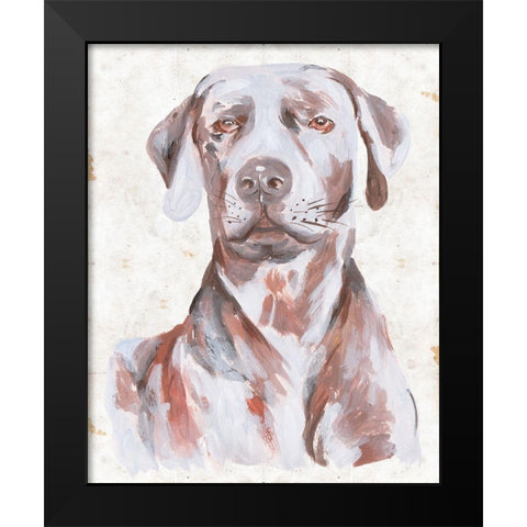 Sitting Dog I Black Modern Wood Framed Art Print by Wang, Melissa