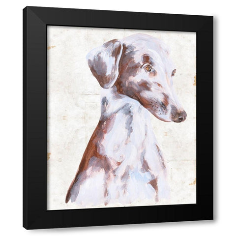 Sitting Dog II Black Modern Wood Framed Art Print with Double Matting by Wang, Melissa