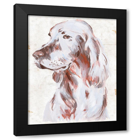 Sitting Dog III Black Modern Wood Framed Art Print with Double Matting by Wang, Melissa