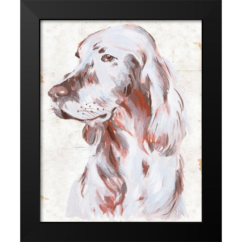 Sitting Dog III Black Modern Wood Framed Art Print by Wang, Melissa