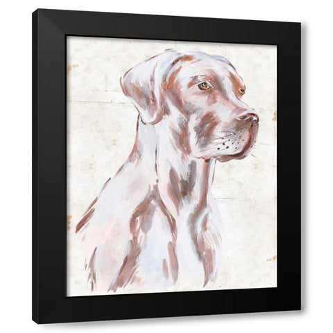 Sitting Dog IV Black Modern Wood Framed Art Print with Double Matting by Wang, Melissa