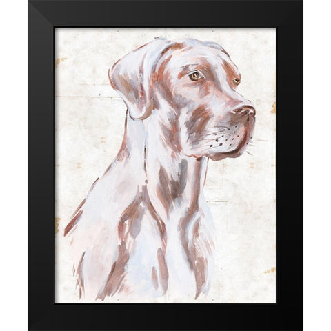 Sitting Dog IV Black Modern Wood Framed Art Print by Wang, Melissa