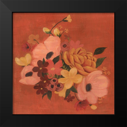 Burnt Orange Bouquet I Black Modern Wood Framed Art Print by Popp, Grace