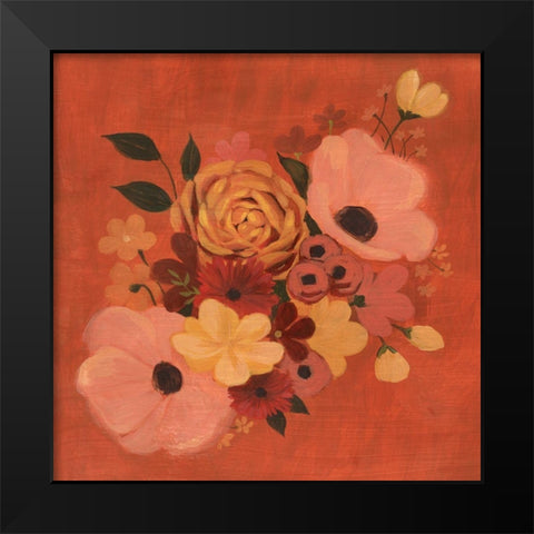 Burnt Orange Bouquet II Black Modern Wood Framed Art Print by Popp, Grace