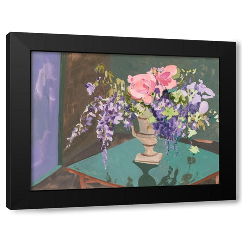 Blooming Wisteria I Black Modern Wood Framed Art Print by Wang, Melissa