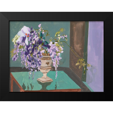 Blooming Wisteria II Black Modern Wood Framed Art Print by Wang, Melissa