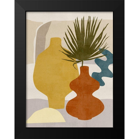 Decorated Vases II Black Modern Wood Framed Art Print by Wang, Melissa