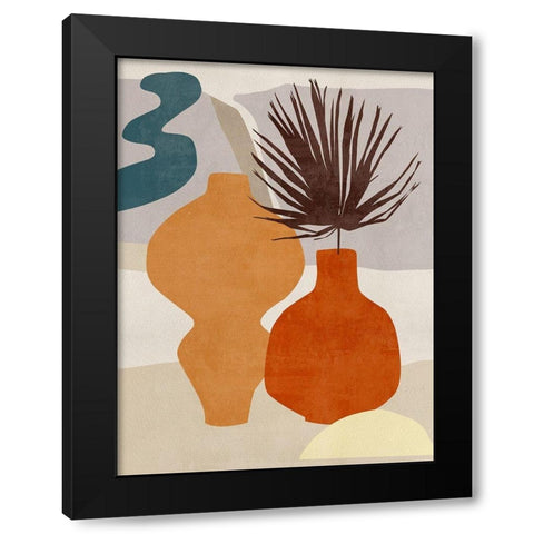 Decorated Vases III Black Modern Wood Framed Art Print with Double Matting by Wang, Melissa