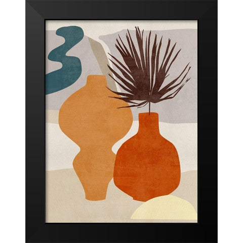 Decorated Vases III Black Modern Wood Framed Art Print by Wang, Melissa