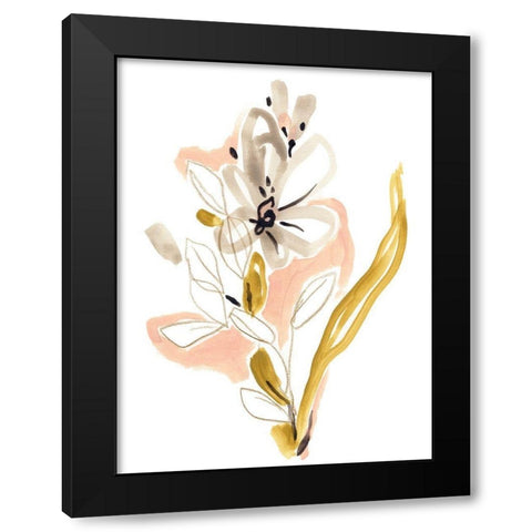 Liminal Floral II Black Modern Wood Framed Art Print with Double Matting by Vess, June Erica