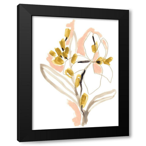 Liminal Floral IV Black Modern Wood Framed Art Print by Vess, June Erica