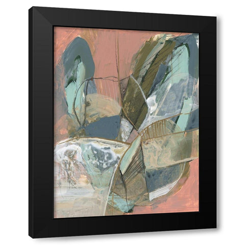 Abstract Zag I Black Modern Wood Framed Art Print with Double Matting by Goldberger, Jennifer