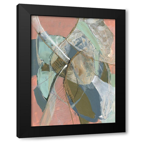 Abstract Zag II Black Modern Wood Framed Art Print with Double Matting by Goldberger, Jennifer