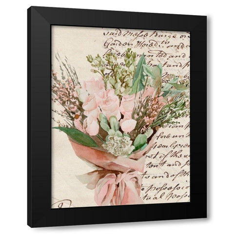 Wrapped Bouquet I Black Modern Wood Framed Art Print by Wang, Melissa